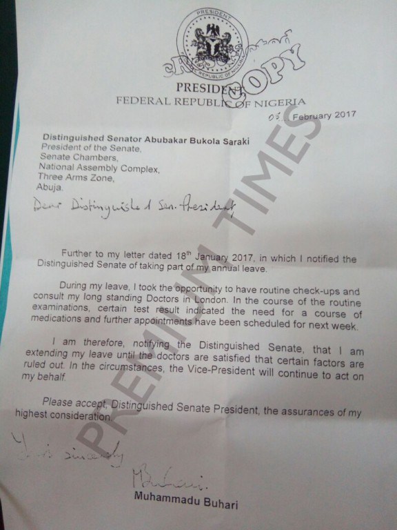 Letter from Buhari