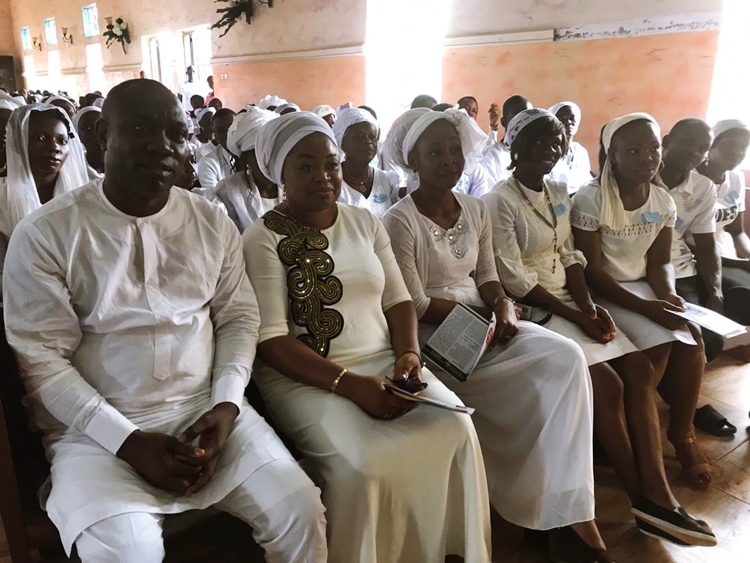 Parishioners at St. Martins of Tour Catholic Church, Igbodo