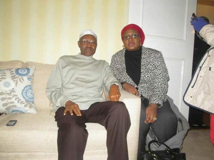 Aisha buhari and Muhammadu Buhari in London