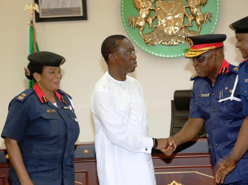 Okowa Receives NSCDC Asst. Commandant