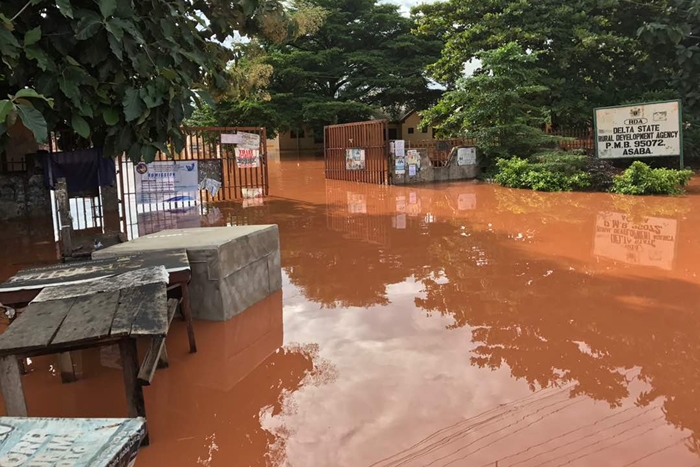 Flood Ravages Delta State Old Secretariat