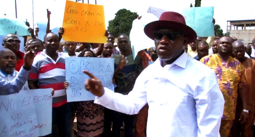 Members of the Independent Petroleum Marketers Association of Nigeria (IPMAN), Warri Depot During a Protest on Dec. 1