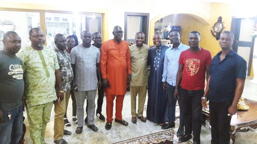 Delta State House of Assembly, Warri South-West Constituency Aspirant, Hon Andrew Omagbemi Igban on a Consultative Visit to PDP Chairman, Chief Kingsley Esiso