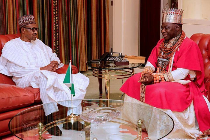 President Buhari and Olu of Warri, Ogiame Ikenwoli