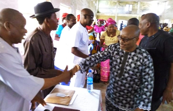 Mike Ogwah Visits Victim of Okpe-Isoko Rainstorm