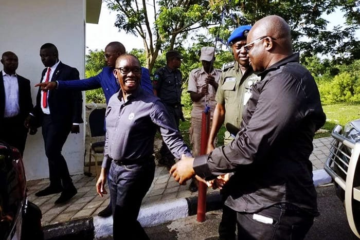 Governor Okowa with Governor Fayose in Ekiti State for PDP Gubernatorial Primaries