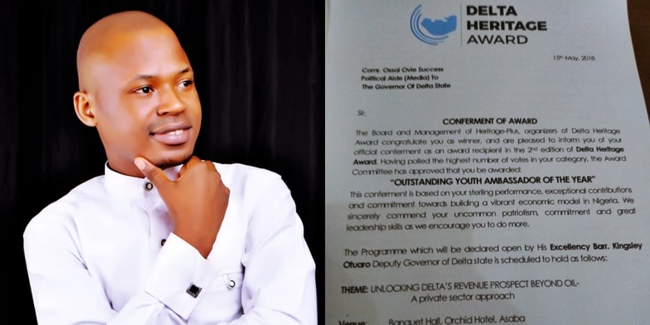 Ossai Ovie Success, Delta Heritage Award Nominee