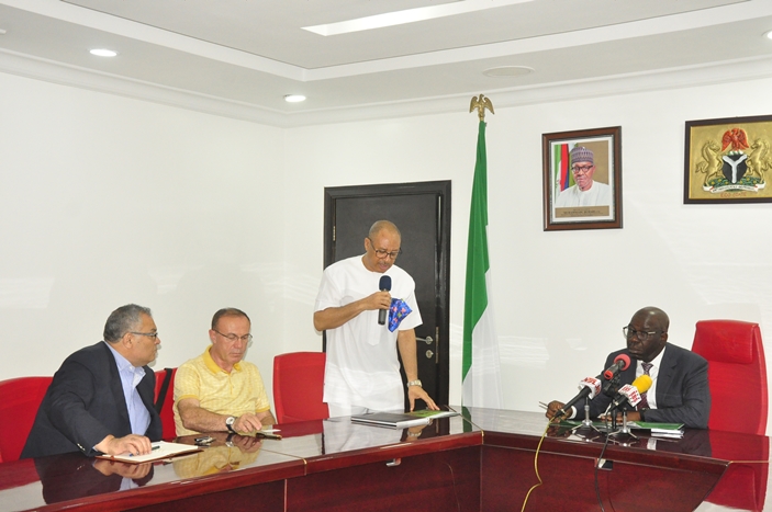 R-L: Edo State Governor, Mr. Godwin Obaseki; Chairman and Chief Executive Officer, Integrated Produce City, Edo State, Prof. Pat Utomi; Chief Executive Officer, AKAY Construction Incorporation, Ertan Olgun, and the Chief Executive Officer, Duran Global, Duran Kikilmis, during their visit to the governor, at the Government House in Benin City, on Wednesday June 27, 2018