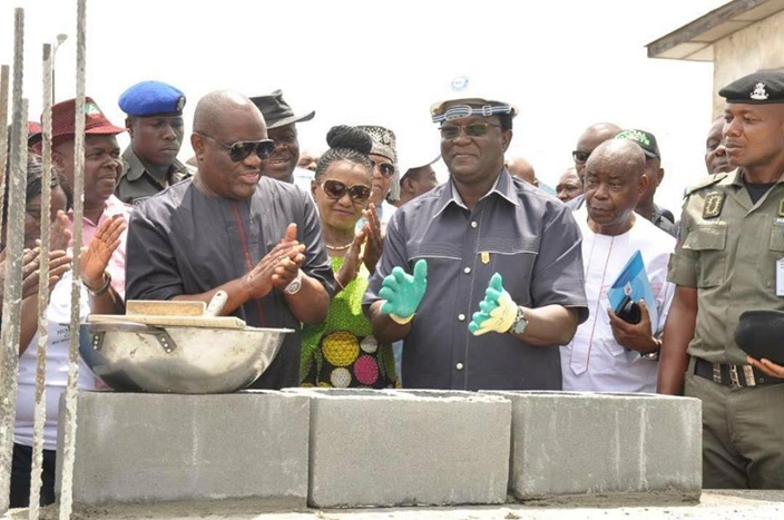 NLC President, Comrade Ayuba Wabba Performing the Flag Off of Rivers State NLC Secretariat Building Being Constructed by Governor Nyesom Wike