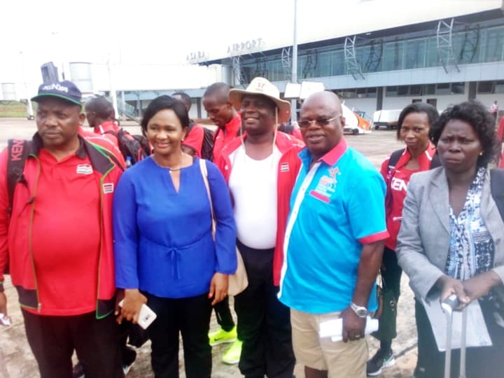 CAA Asaba2018 LOC Chairman, Solomon Ogba bidding Farewell to Athletes at Asaba Airport