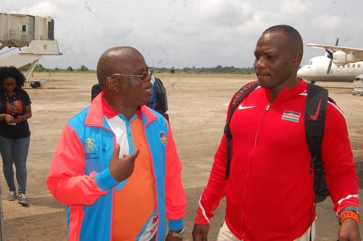Julius Yego With the LOC Chairman Solomon Ogba