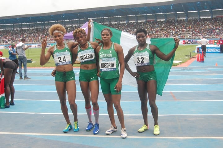 Team Nigeria 4X400m Women Relay Gold Medalist at CAA Asaba 2018