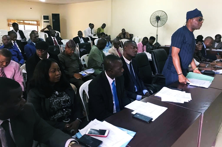 Mr. Chika Ossai, Delta State Commissioner for Lands Defending its Ministry's 2019 Budget Proposal