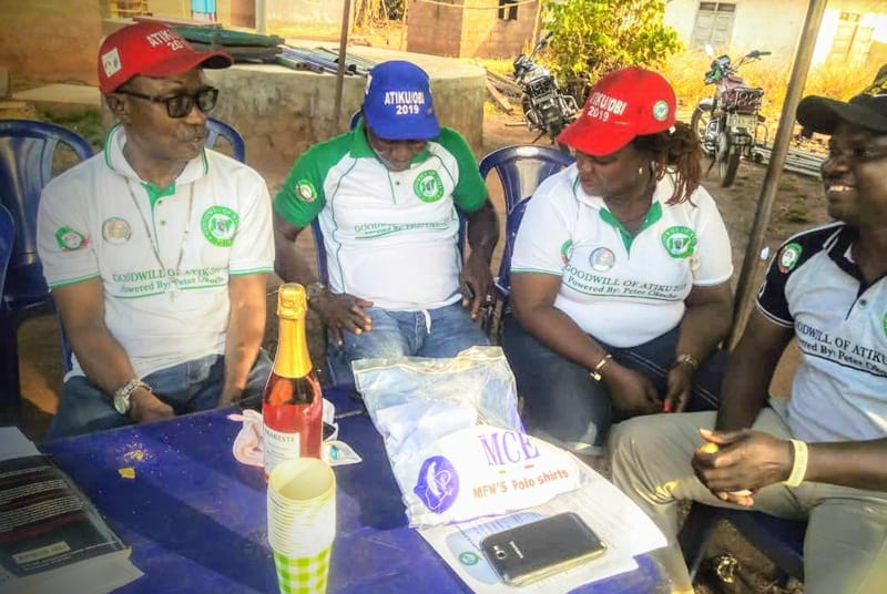 Executive Members of Godwill of Atiku 2019 L-R: Chief Owelle Jerry Nkeweshe, Chairman/National Coordinator, Hon. Ibe Eboha , Coordinator Aniocha North LGA. and Ms. Bridget Ozor Gwadia, Publicity Secretary Delta State.