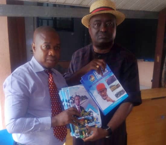Chairman, NUJ, Delta State, Comrade Michael Ikeogwu with Second Member of the State Post-Primary Education Board, Dr Henry Ofa