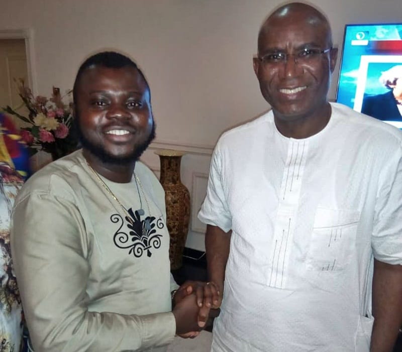 Comrade Efemena Umukoro Congratulating Senator Elect for Delta Central District, Senator Ovie Omo-Agege