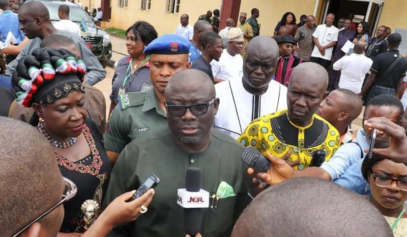 Delta Assembly Speaker, Rt. Hon. Sheriff Oborevwori Speaking at INEC's Office after receiving his Certificate of Return