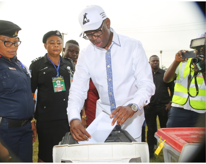 Governor Okowa Casting His Vote