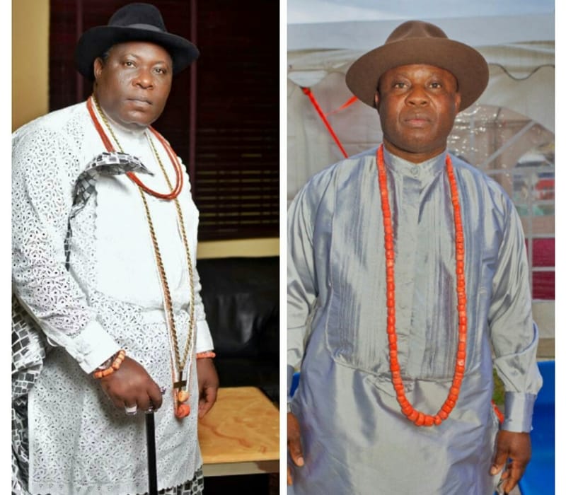 L-R: Chief Thomas Ereyitomi, JP and President of Ugbajo Itsekiri UK, Mr. Julius Temisanren