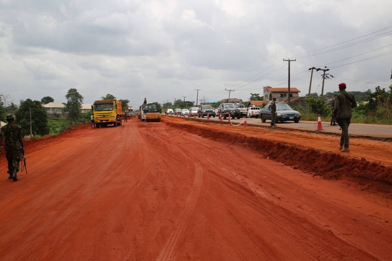 A section of the on going dualization of the Sector C of the Ughelli/ Asaba road