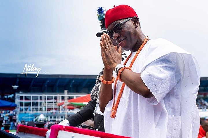  Delta State Governor, Senator Ifeanyi Okowa, after taking Oath of Office, during the Inauguration Ceremony of his Second Tenure, at Stephen Keshi Stadium, Asaba Delta State