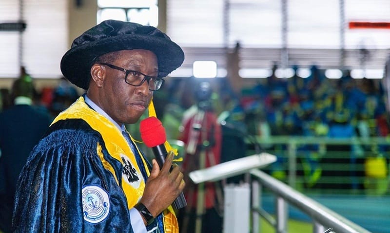 Delta State Governor, Senator (Dr) Ifeanyi Okowa Speaking during the 13th Convocation ceremony of Delta State University, DELSU, Abraka