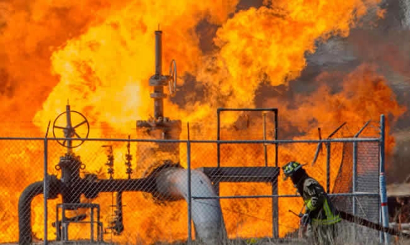 Illustration Photo: Oil Pipeline on Fire