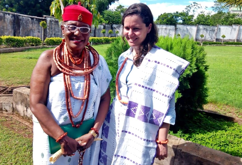 HRM Obi Martha Dunkwu, Omu Anioma with Cecile Collin, EU's Team Leader.
