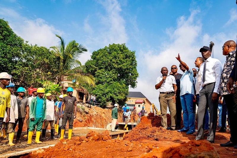 Okowa Inspects Drainage Projects in Asaba