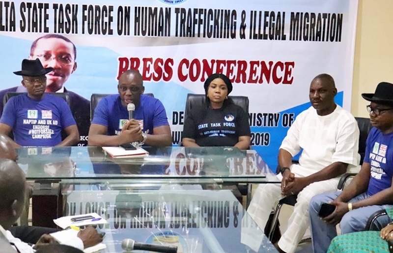 Officials of Delta State Task Force on Human Trafficking and Illegal Migration