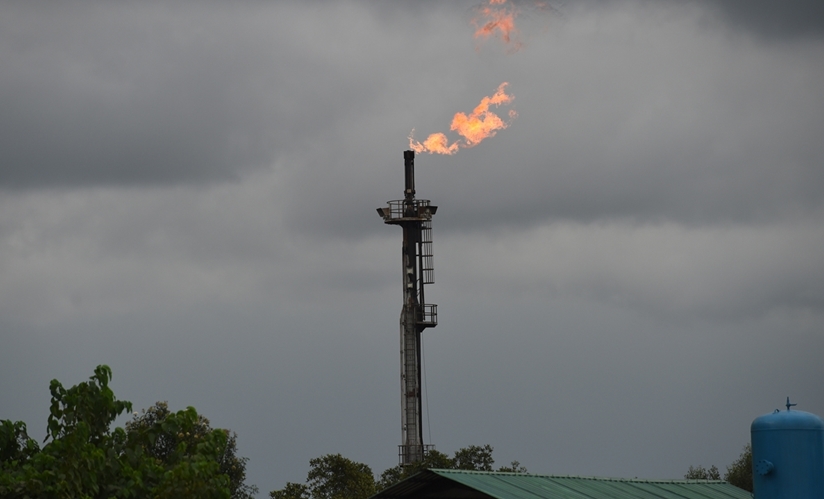 Oil Exploration: Gas Flaring at a Flow Station