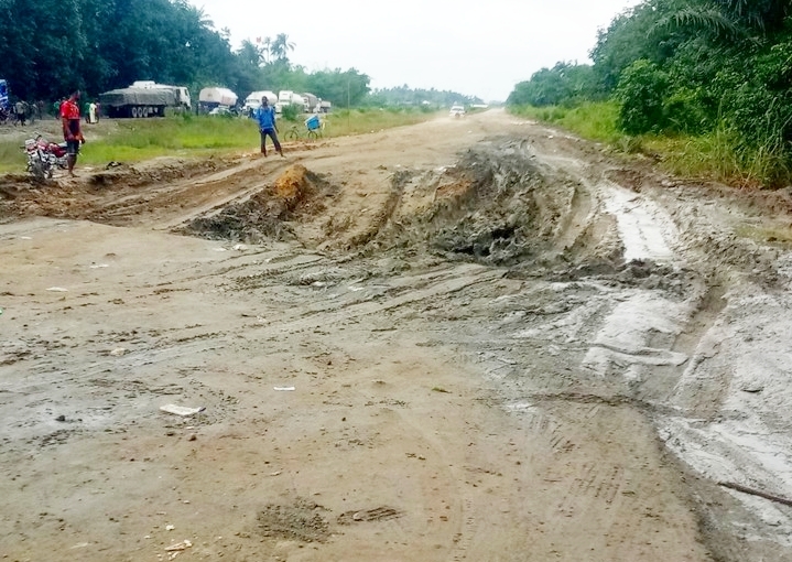 One the Bad Portions of the Warri-Benin Expressway in Delta State