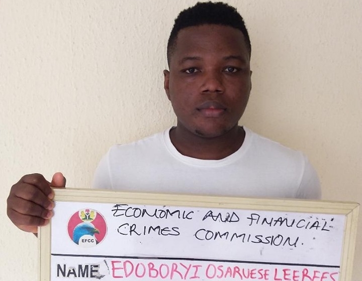 Edoboryi Osaruese Leerees, Fake Jumia Agent Arrested by EFCC