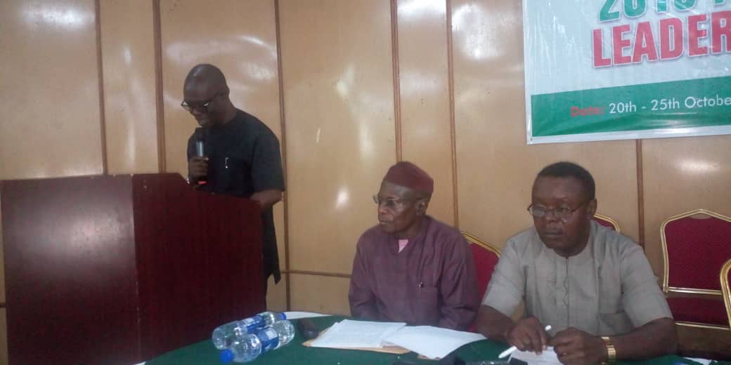 Comrade Ovuozourie Macaulay speaking during the 2019 NLC National Leadership Retreat in Enugu