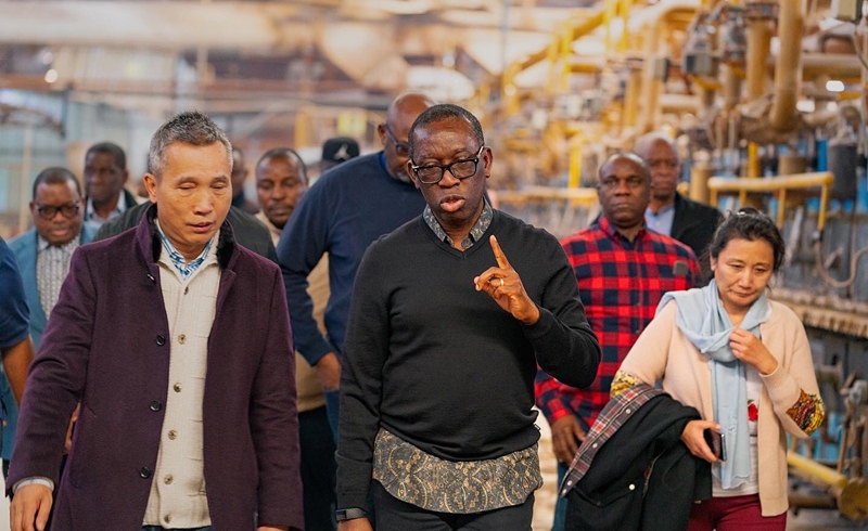 Delta State Governor, Dr Ifeanyi Okowa (Center) on an Inspection Tour at a Chinese Factory in Shenyang, China in view for the development of Kwale Industrial Park in October 2019