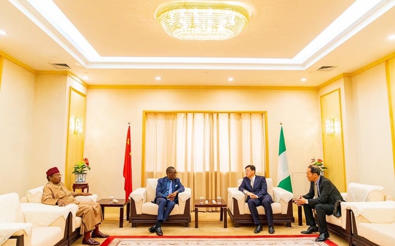 Nigeria Ambassador To China, Amb. Baba Ahmad Jidda , Governor Ifeanyi Okowa and Mr. Zhao Hongbin, Govenor, Liaoning Province at Kwale Industrial Park Road Show in Shenyang, China