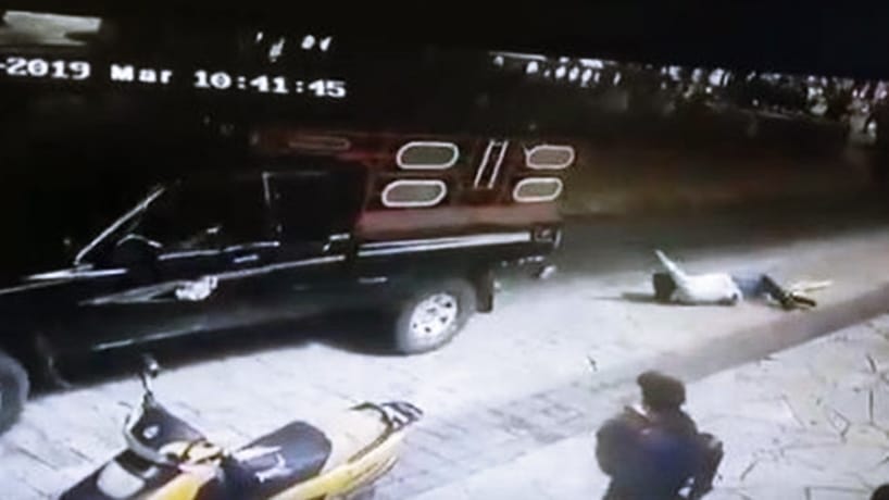 CCTV Image of the Mayor being Dragged Along the Streets