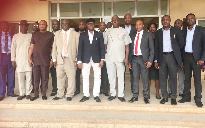 Members of the Delta state House of Assembly House Committee on Trade and investments led by Hon Matthew Opuoru visit to Commissioner in charge of the Ministry, Hon Chika Ossai.