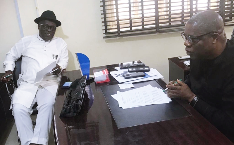 L-R: Peter Uviejitobor, Chairman, DTHA Committee on Water Resources Development and Martins Okonta, Commissioner, Ministry of Water Resources Development
