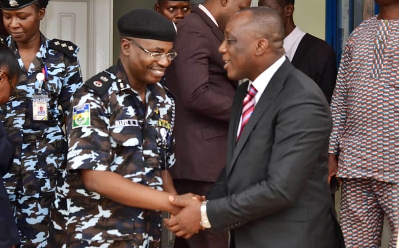 R-L: Mr. Peter Mrakpor Delta Attorney-General and Commissioner for Justice and Hafiz Inuwa, Commissioner of Police, Delta State Command