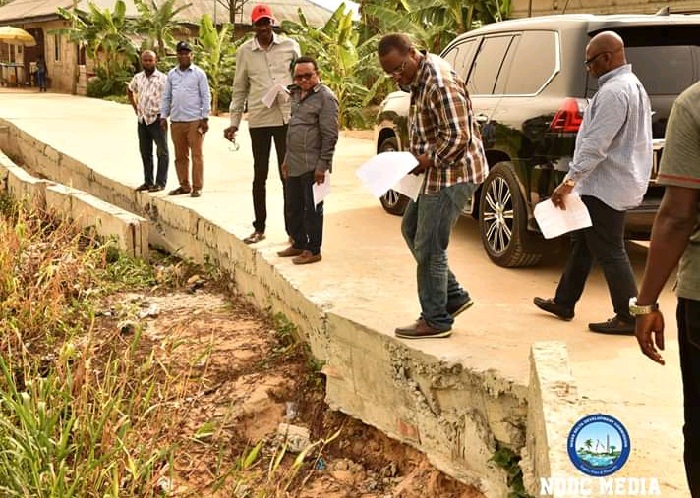 Executive Director of Projects, Dr. Cairo Ojougboh, Others during the inspection of the NDDC road projects in some Niger Delta States