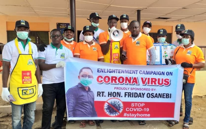 Covid-19: Rt. Hon. Friday Osanebi's Team at the Flag-Off of the Sensitization and Distribution of Protective Materials in Ndokwa Land