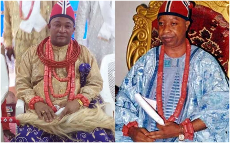 L-R: Acting King of Uzere Kingdom, HRM Henry Etuwede III and Deposed King, HRM Isaac Udogri