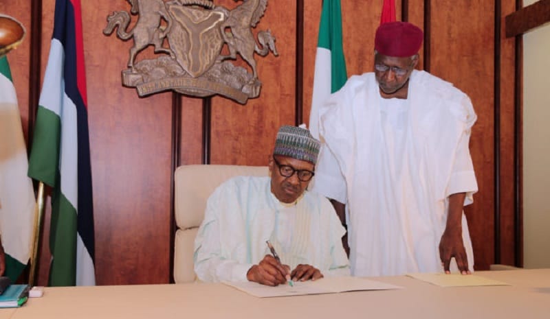 L-R: President Muhammadu Buhari and Late Mallam Abba Kyari