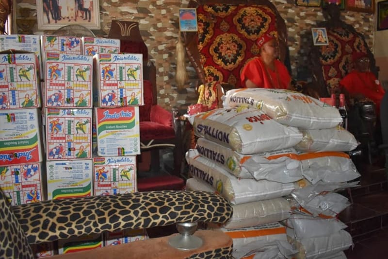 Some of the Food Items Donated to Eze Jonathan Kanegide, JP and Igwe Golding Ugbomah