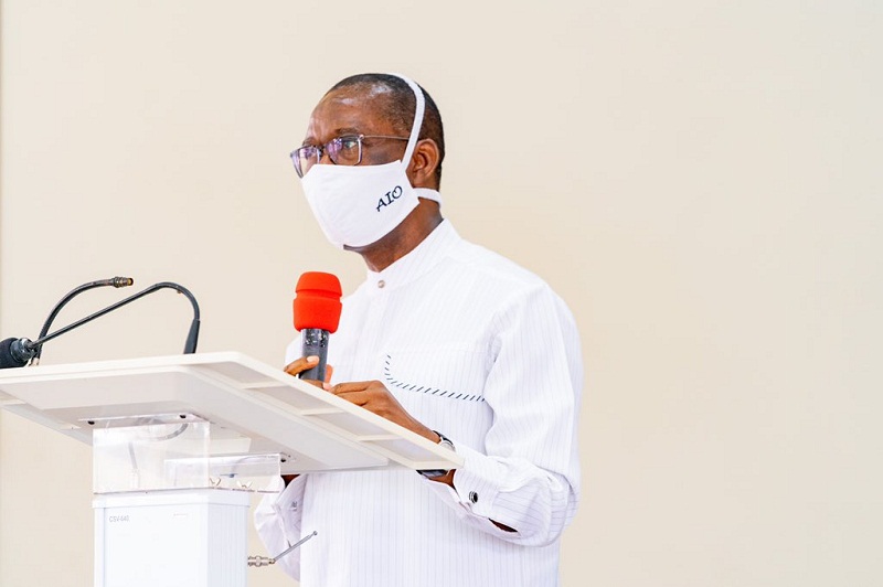 Governor of Delta, Senator  Dr. Ifeanyi Okowa Speaking during  the Thanksgiving Service to  mark his  fifth year in Office on May 29, 2020