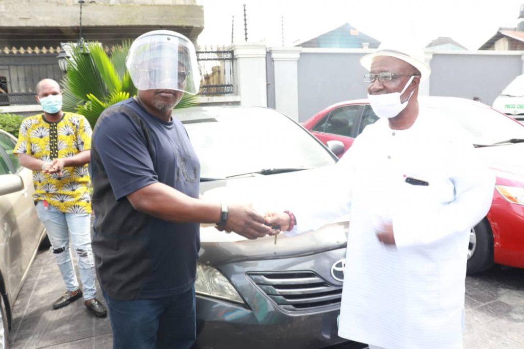A beneficiary of Car Gift Presented by Delta Speaker, Sheriff Oborevwori to Okpe Political Leaders