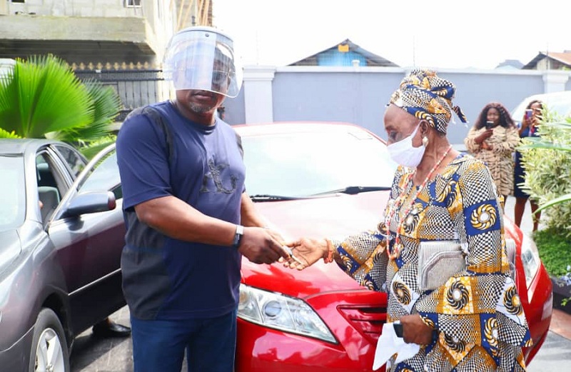 A recipient of the Car Gift Presented by Delta Speaker, Sheriff Oborevwori to Okpe Political Leaders