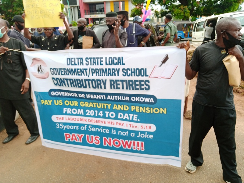 Delta Local Government Retirees Protest N48.3bn Unpaid Gratuity and Pension by State Government since 2014
