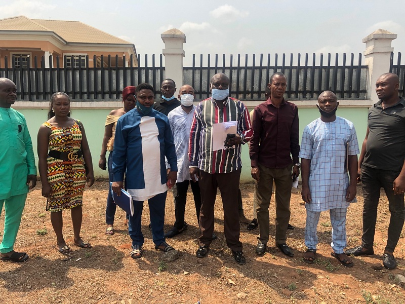Members of Delta State Political Parties Stakeholders Forum in a group photograph shortly after the communique was reached at an emergency meeting in Asaba